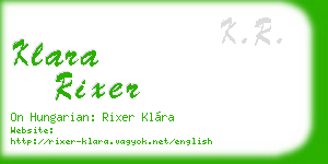 klara rixer business card
